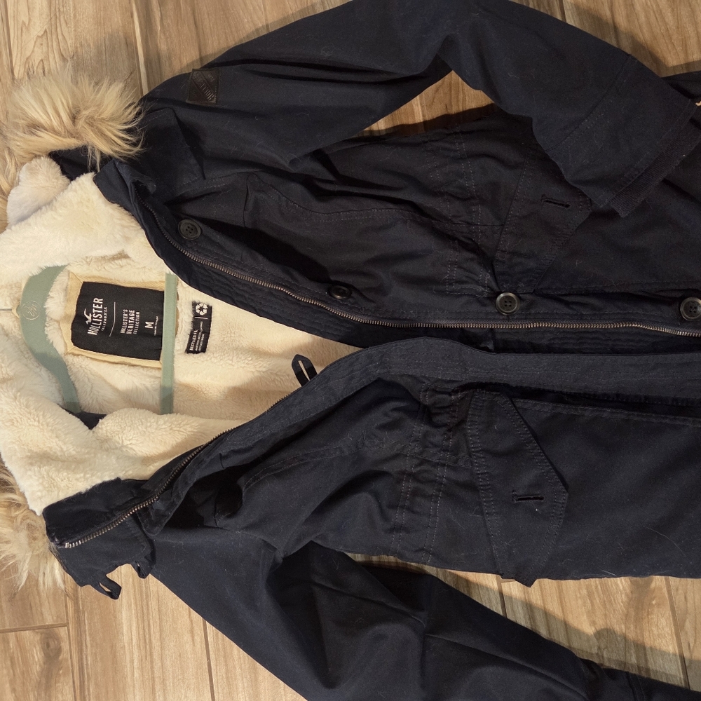 Hollister Coat Parka Faux Fur M - Picture 4 of 4
